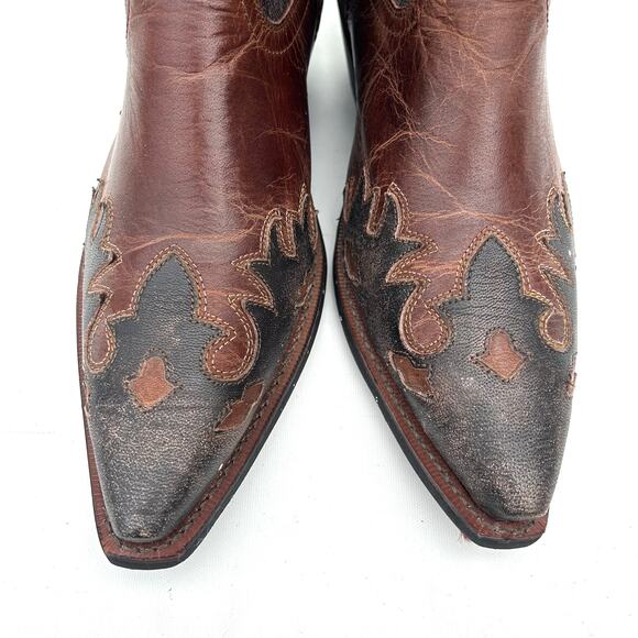 Laredo Men’s Nash Snip Toe Boots 6760 Brown Black Embroidered 10 EW - Picture 6 of 11